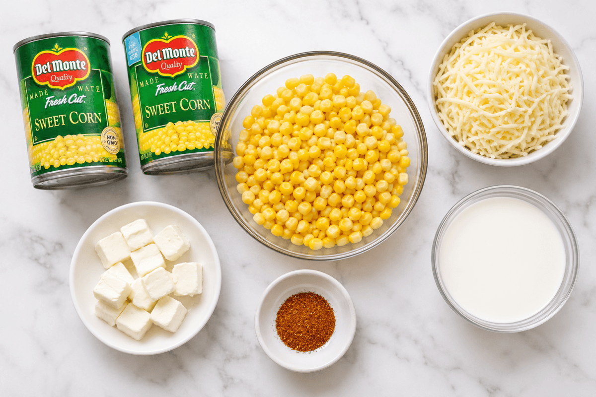ingredients for skillet corn dip