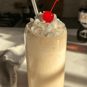 whipped diet coke in a glass
