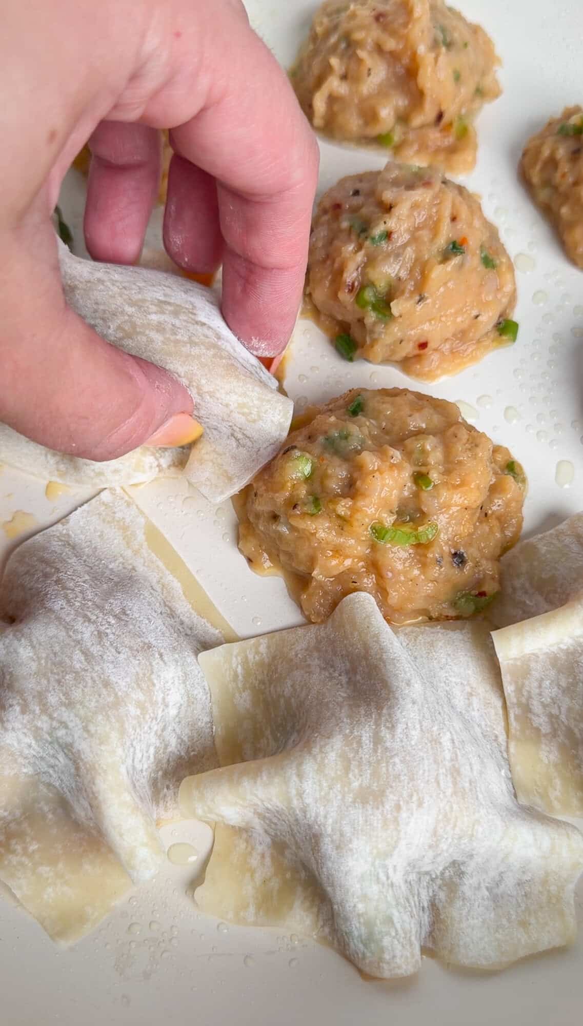 forming the blanket dumplings