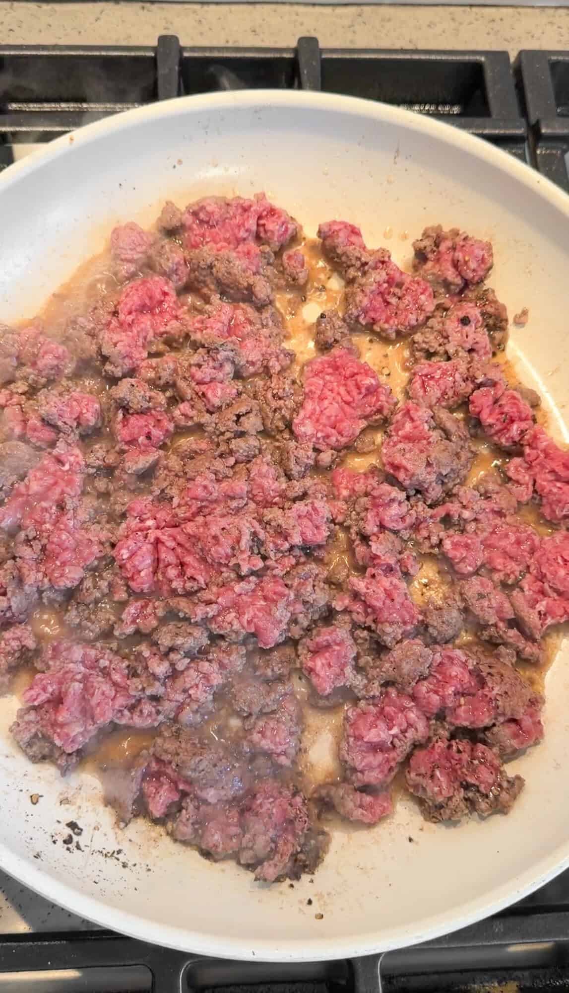 cooking the ground beef
