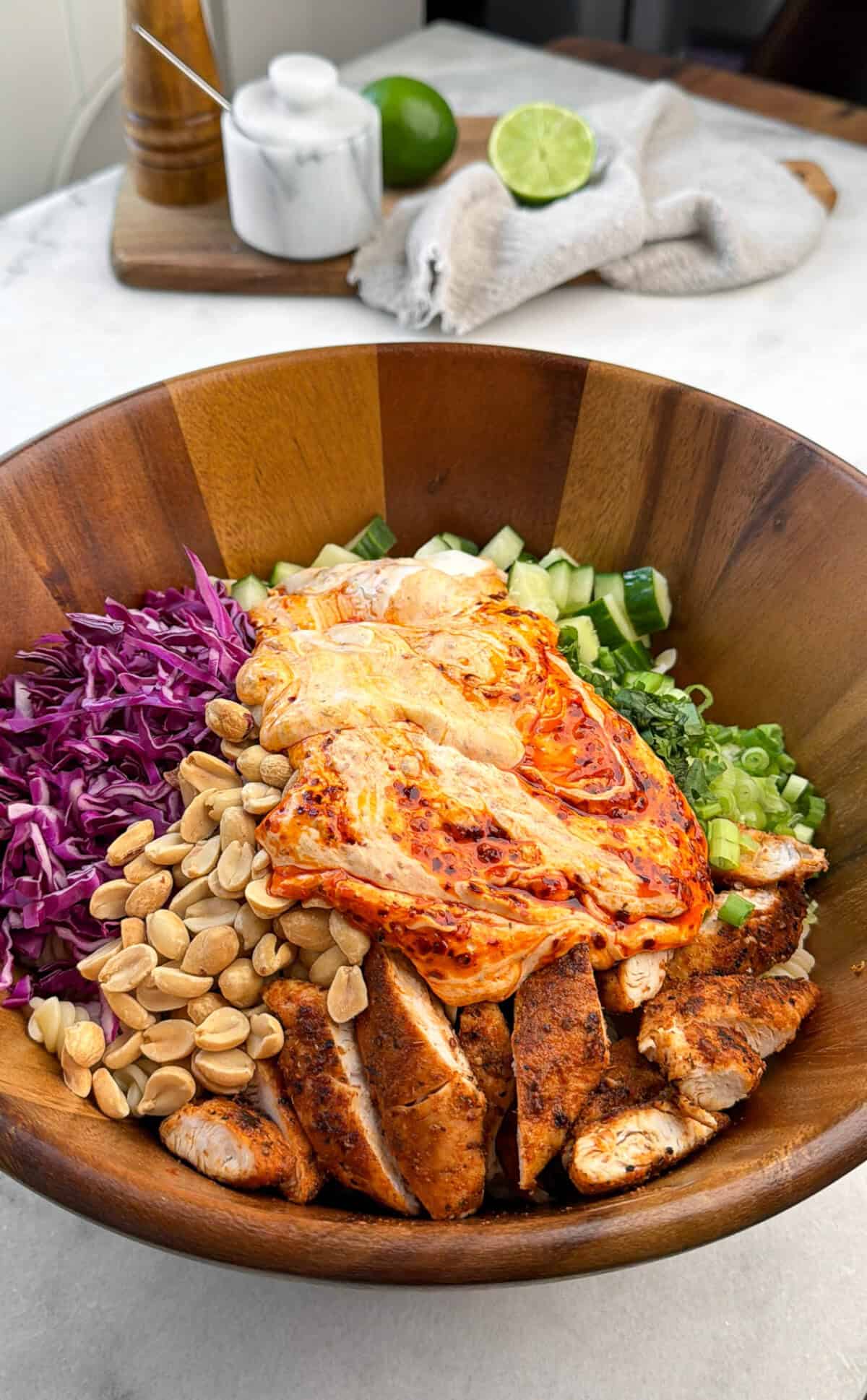 recipe steps for making chili oil pasta salad