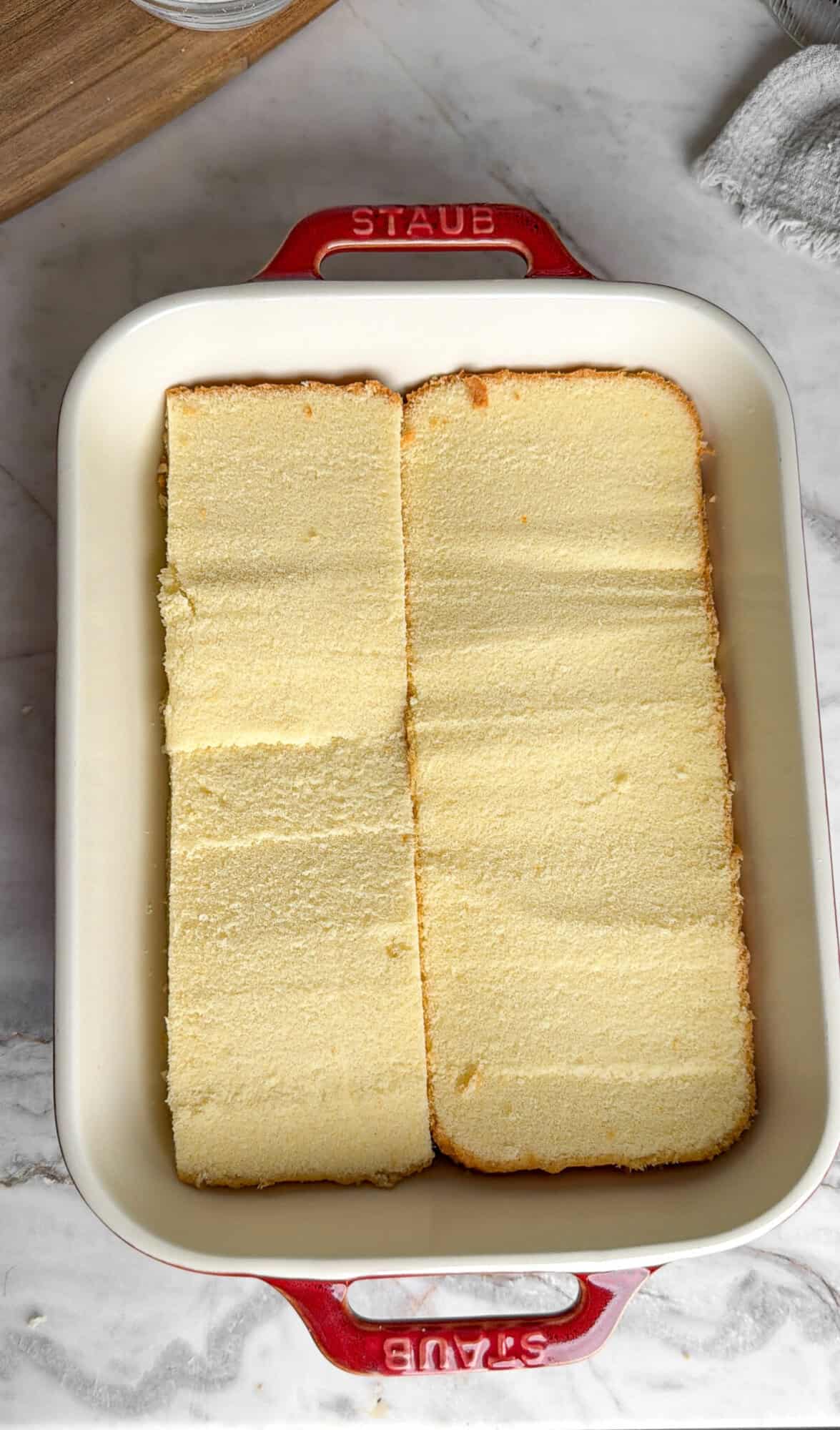 first layer of shortcut coconut cake