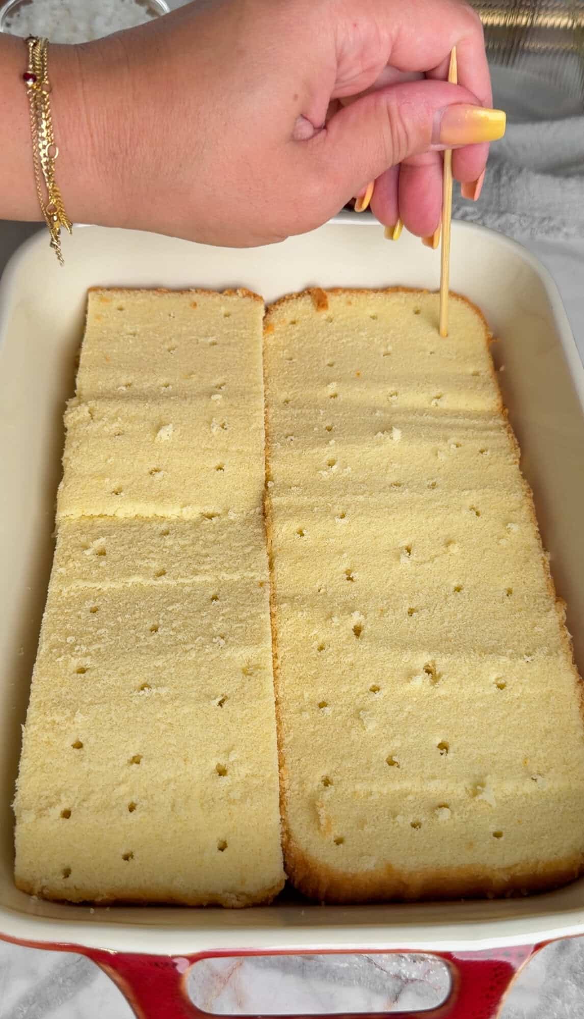poke holes in coconut cake
