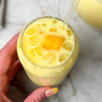 mango lemonade in a glass