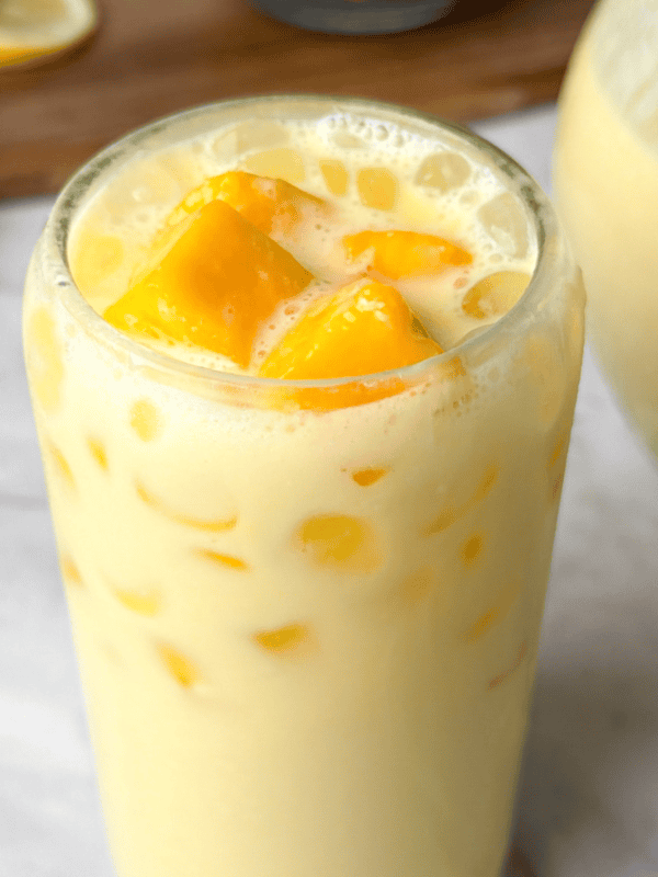 mango lemonade in a glass