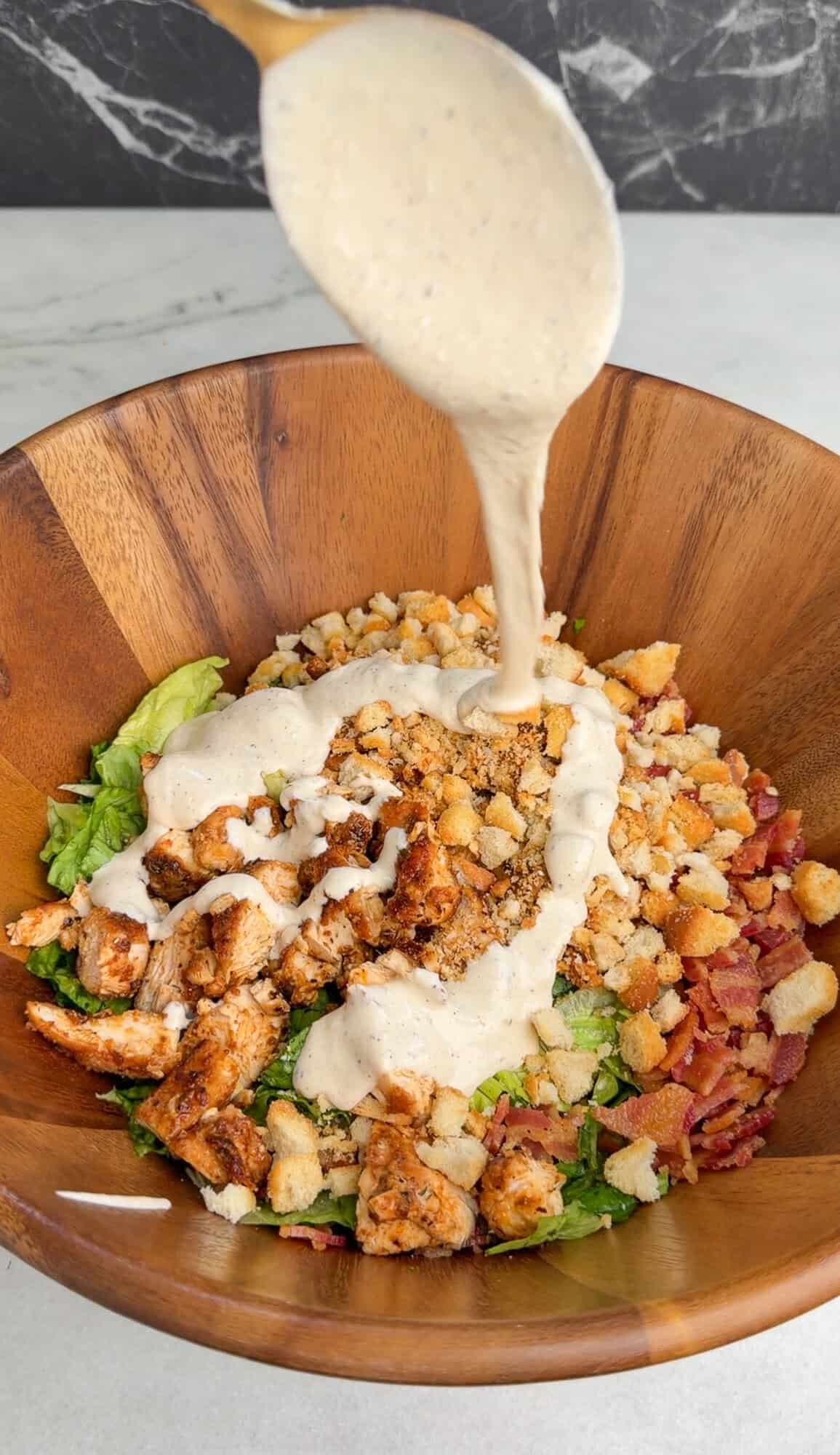 caesar wrap ingredients in a bowl