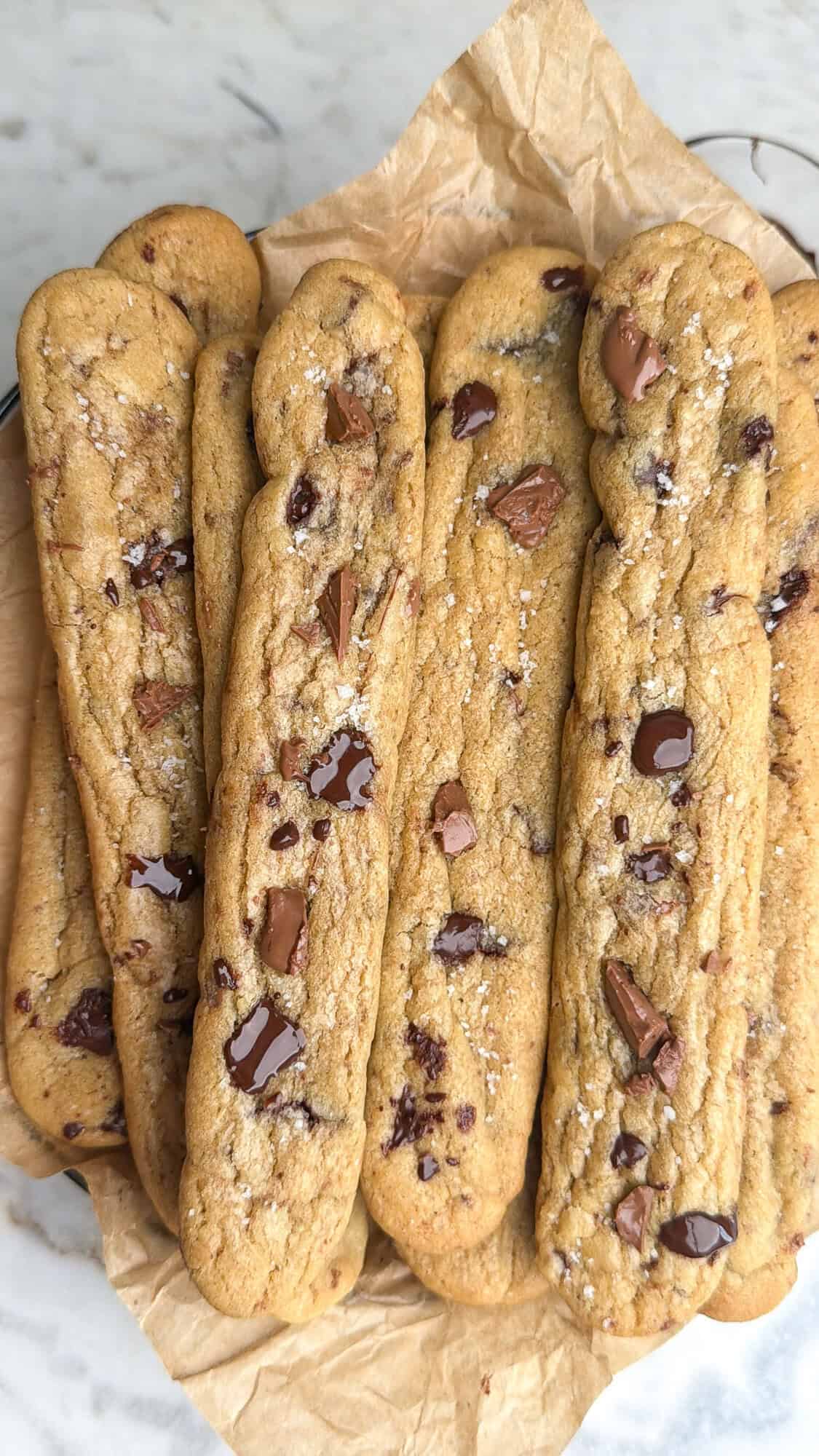 cookie fries stacked on a plate