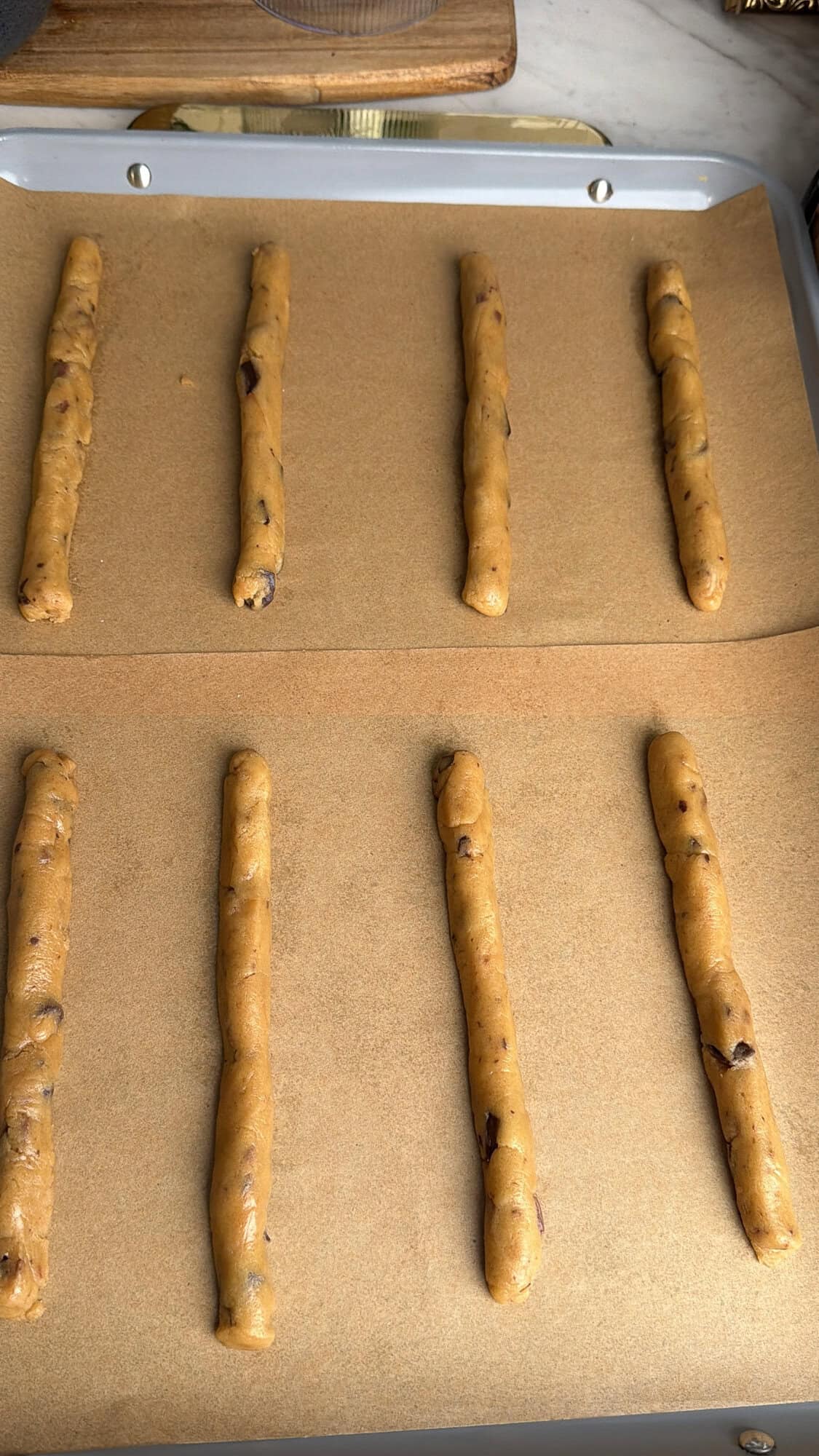 cookie fries dough on a pan