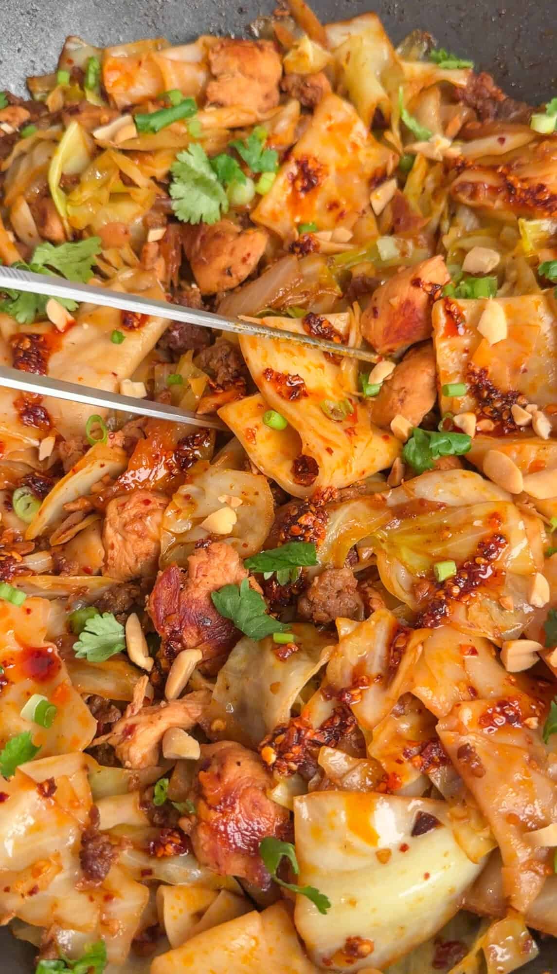 dirty cabbage in a wok