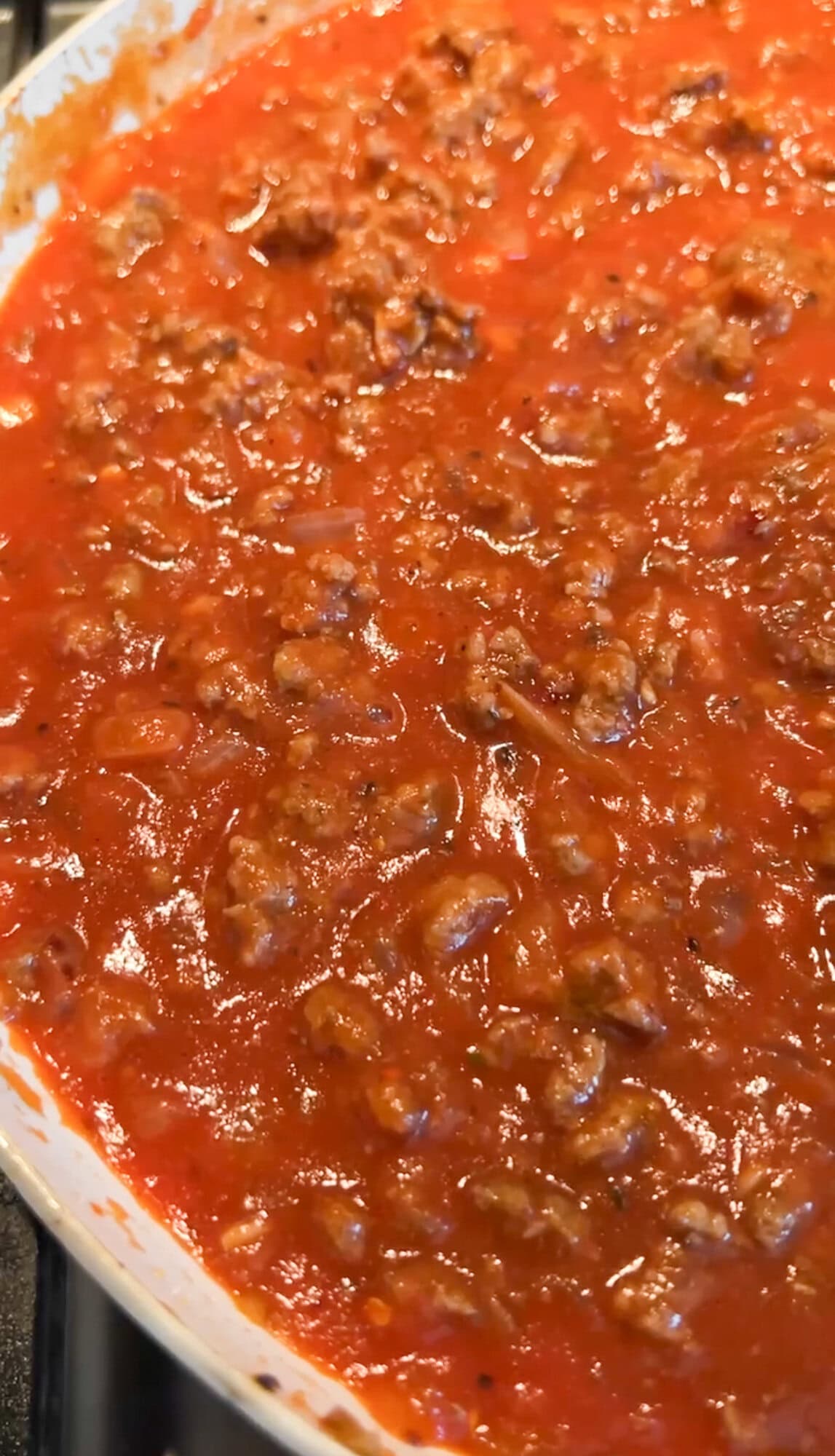making the meat sauce