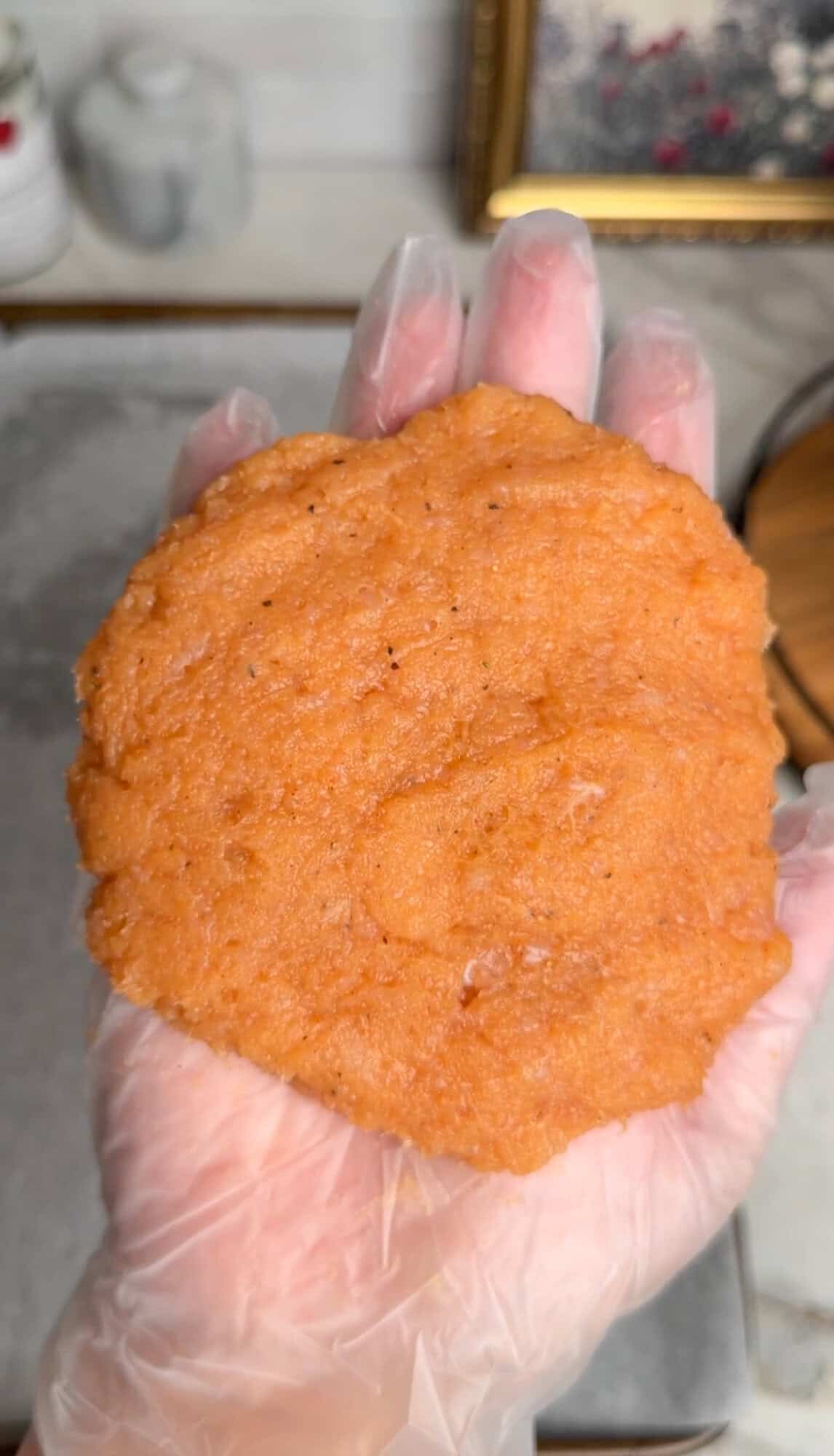 form chicken into patties