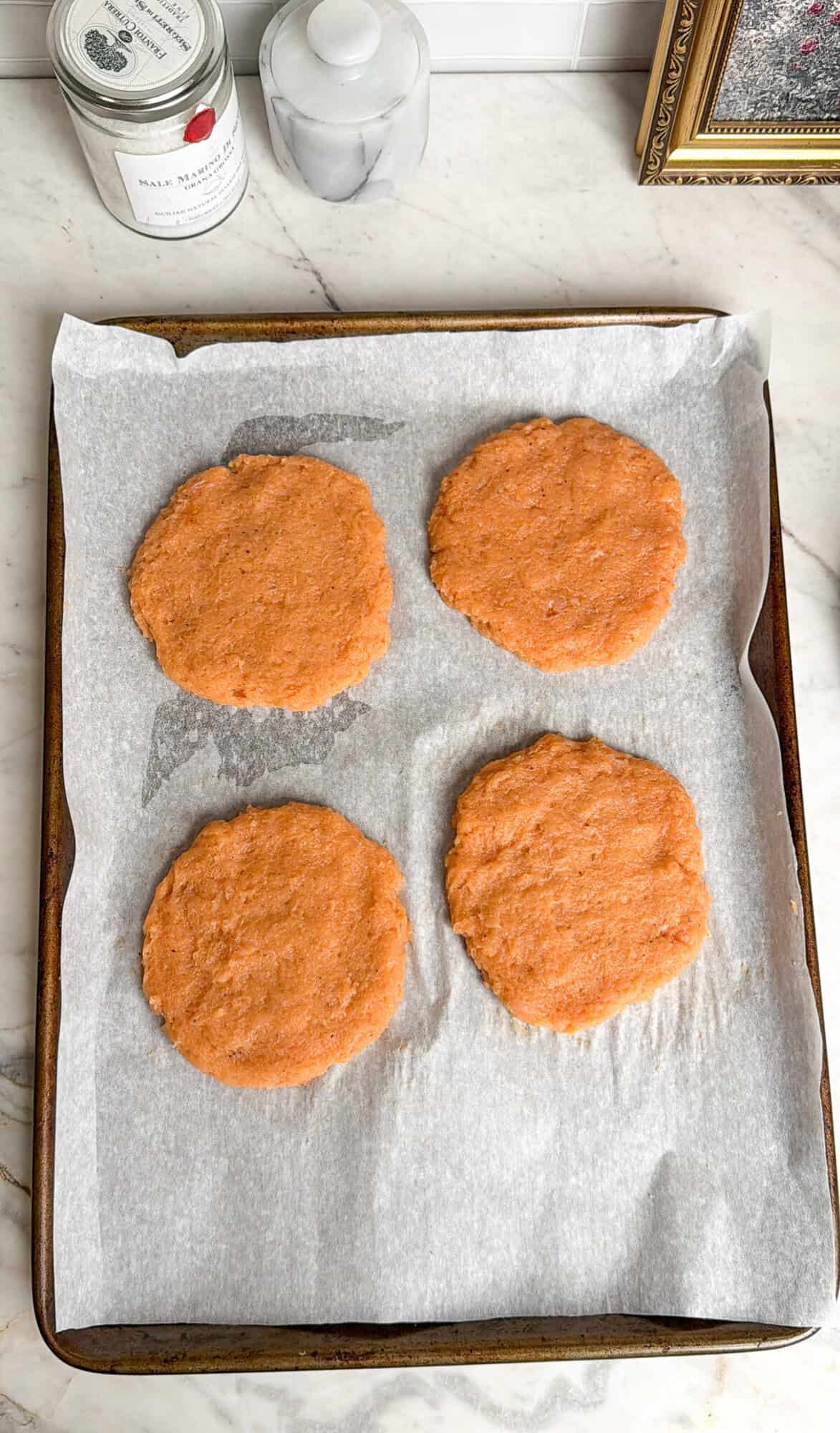 mcchicken patties on a tray