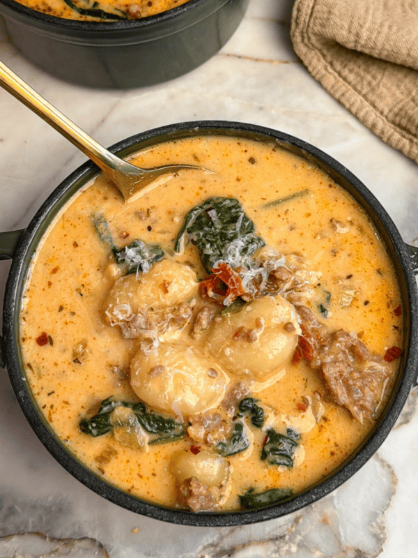 sausage gnocchi soup with sun-dried tomatoes