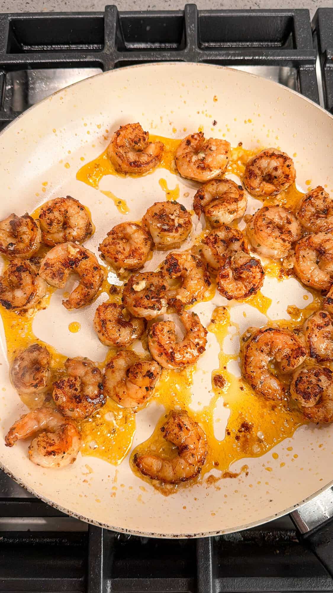 cajun shrimp cooking in a pan