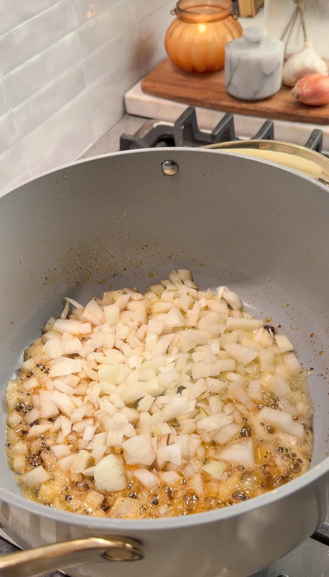 chicken alfredo soup prep