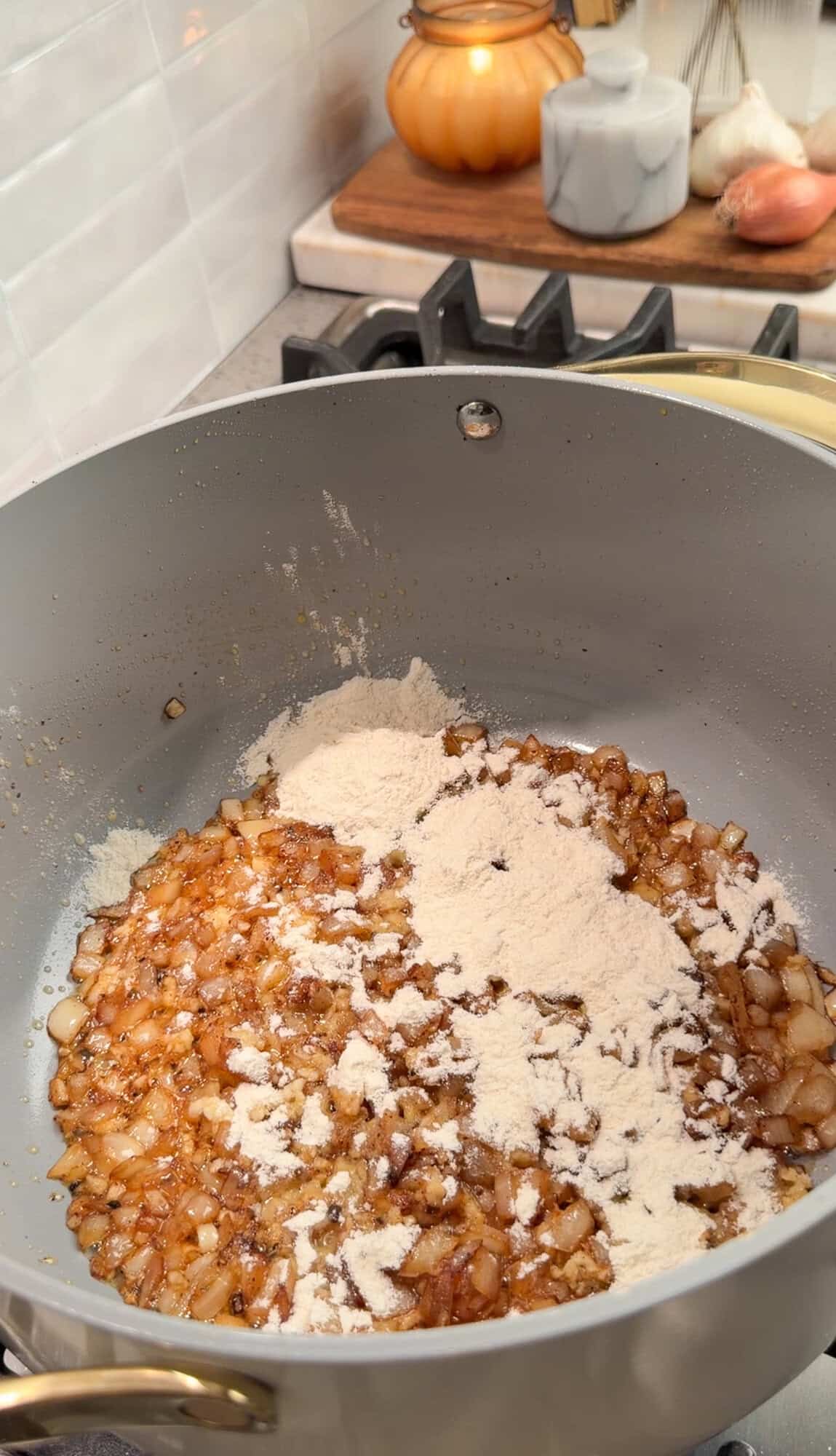 chicken alfredo soup prep