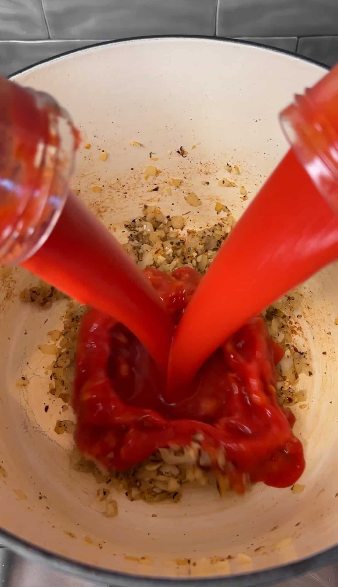 add passata into lasagna soup