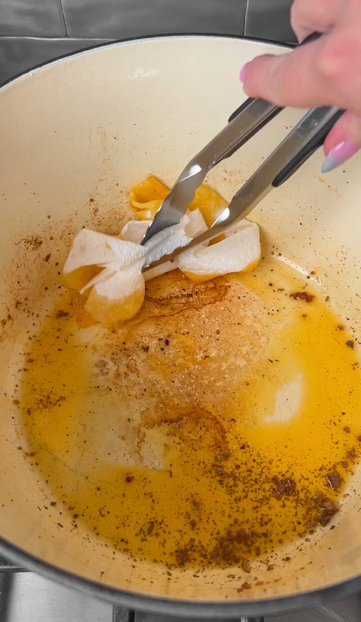 absorbing excess oil in lasagna soup