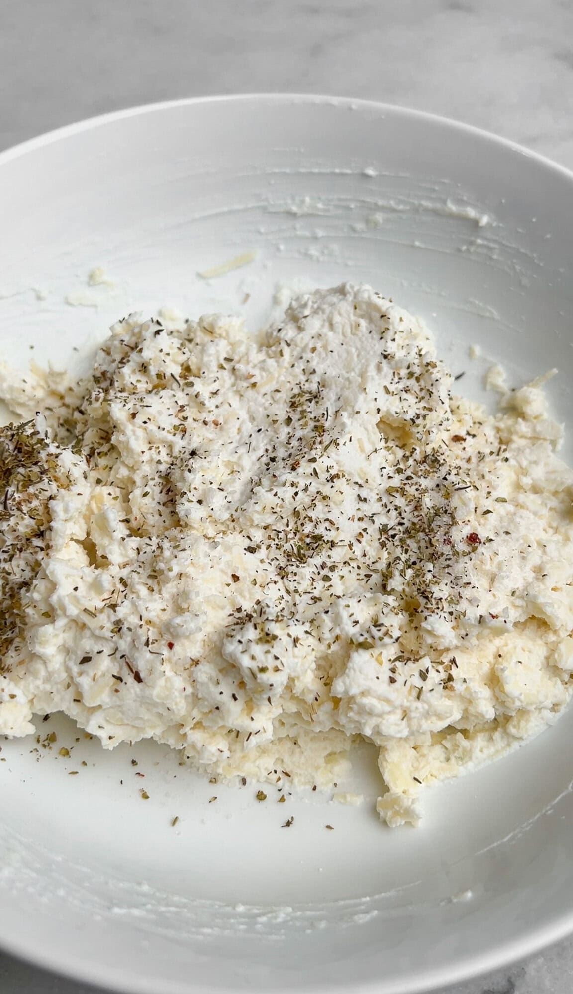 ricotta, parmesan, and mozzarella mixed together