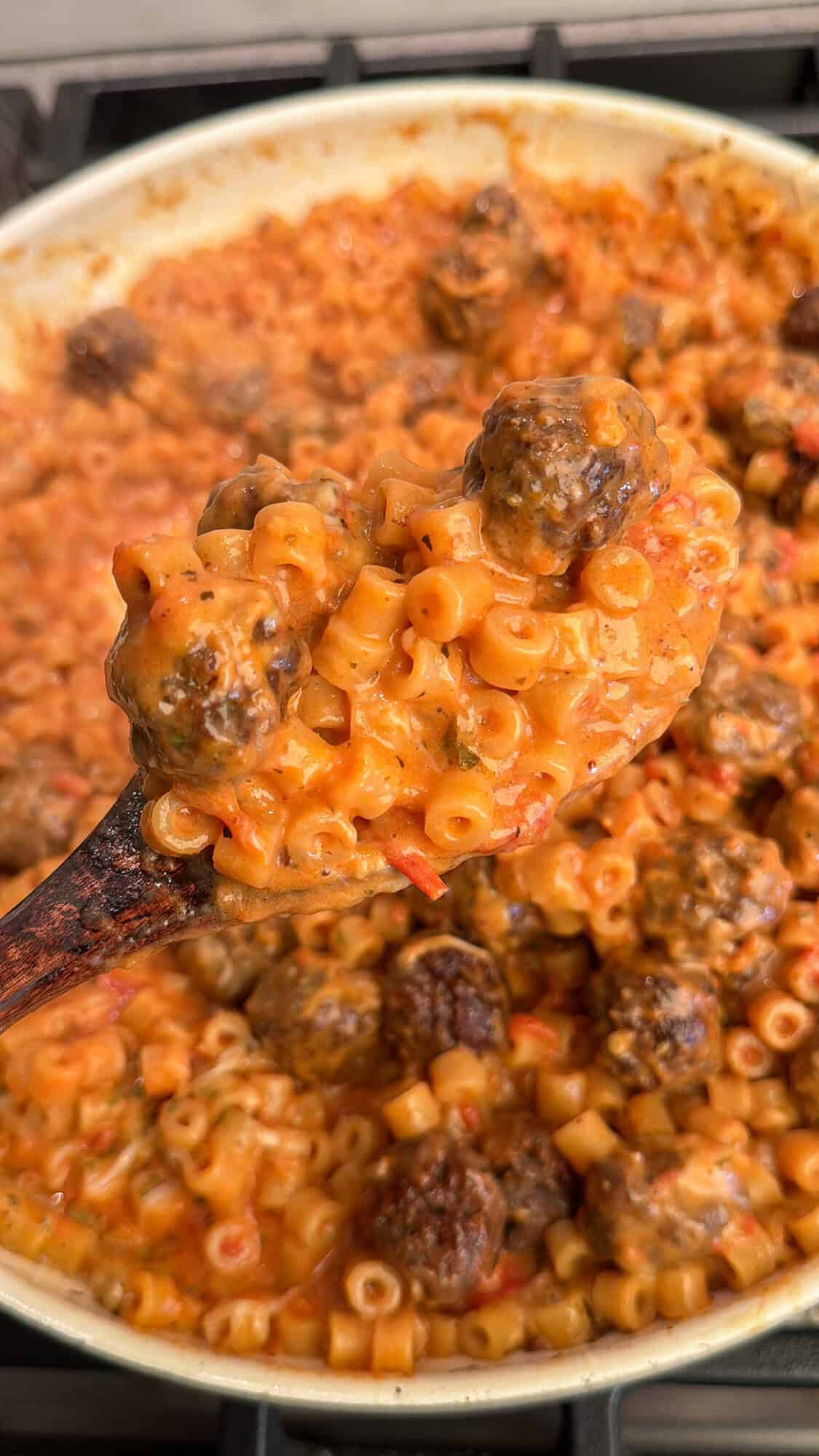 meatball pasta in one pan