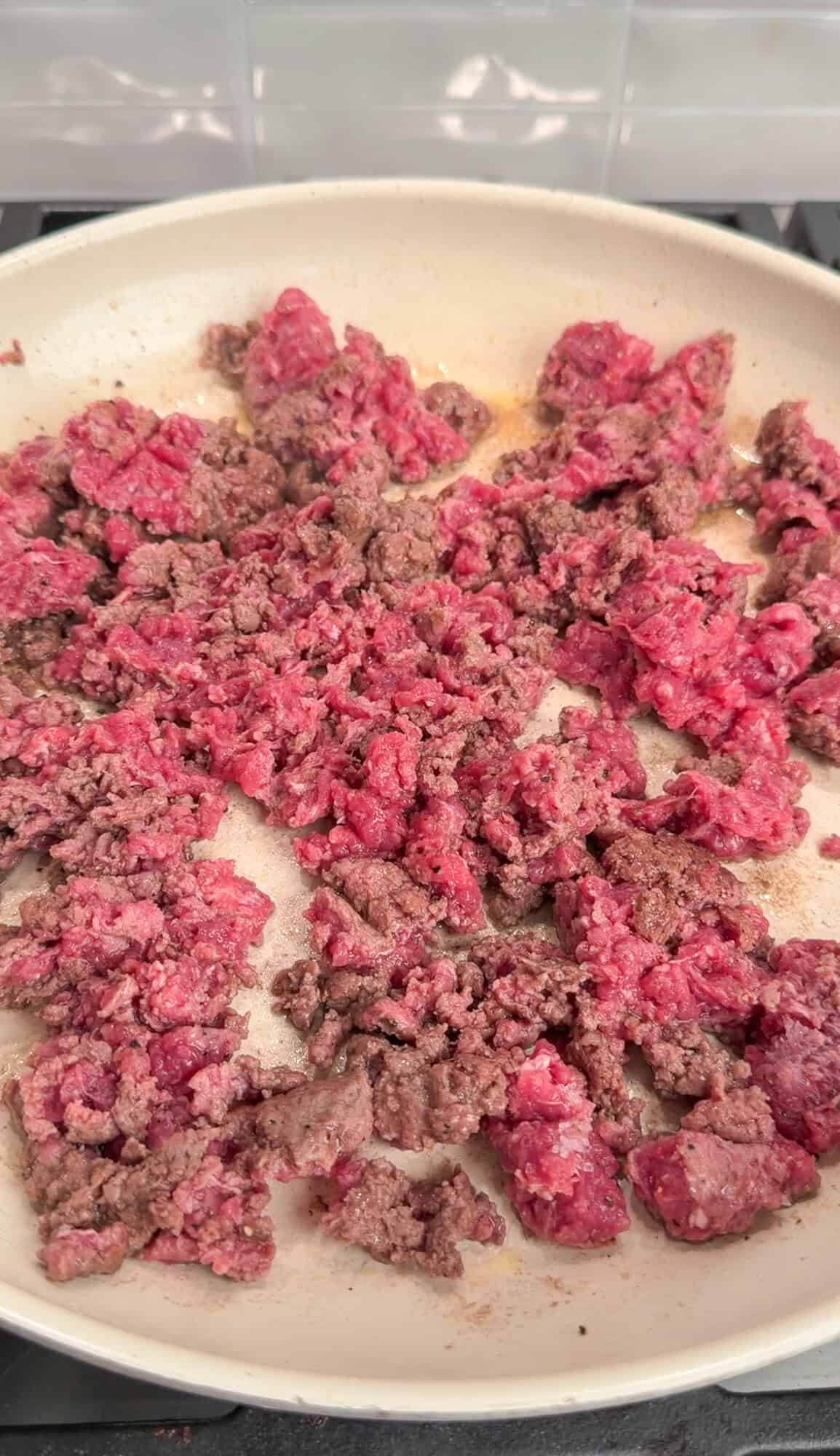 making the beef for burger bowls