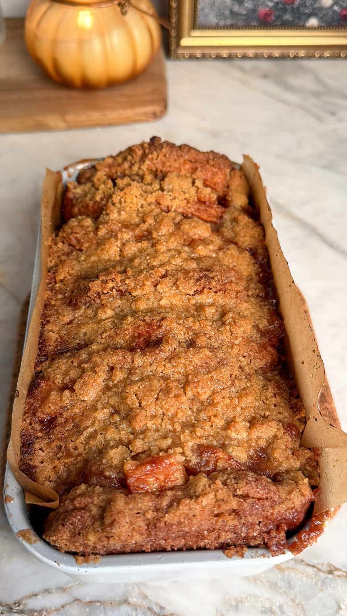 apple pull apart bread out of the oven