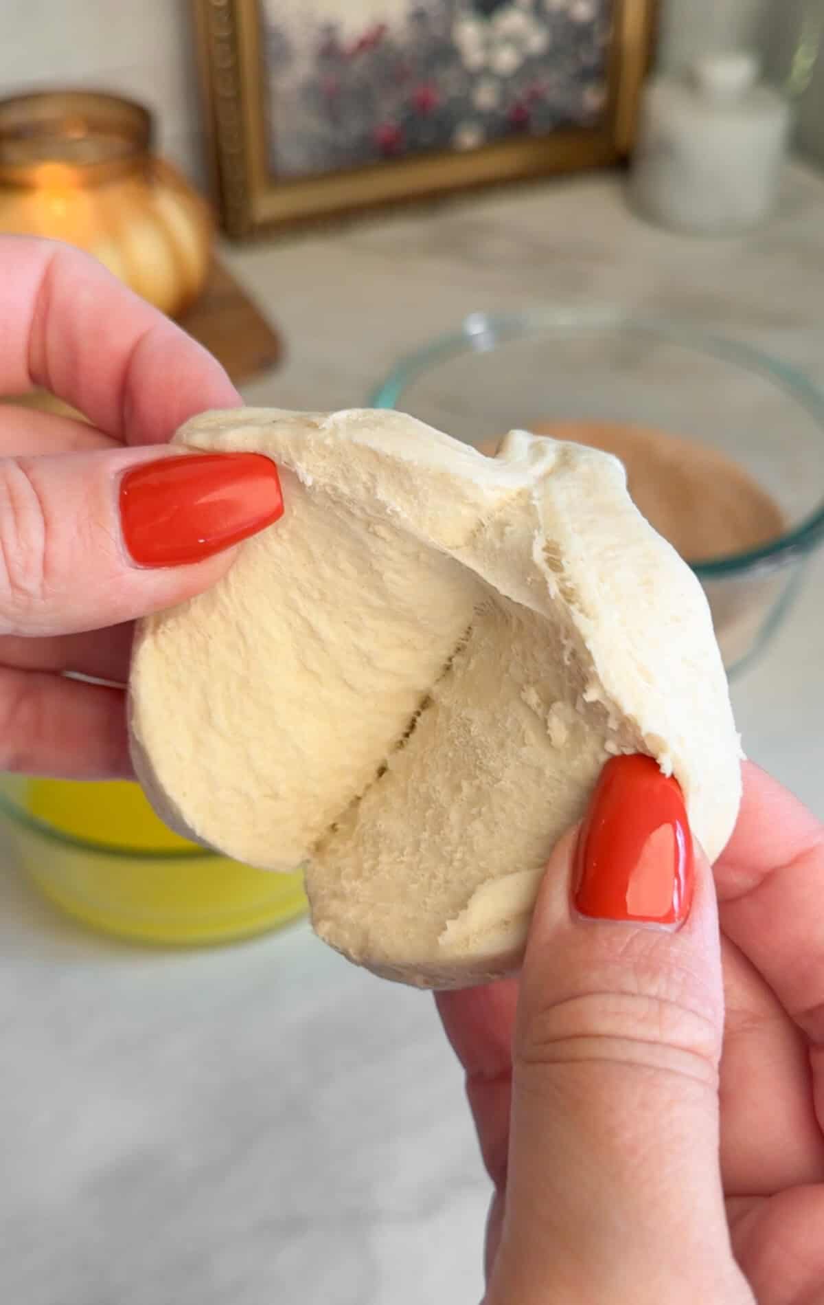 assembling apple pie pull apart bread