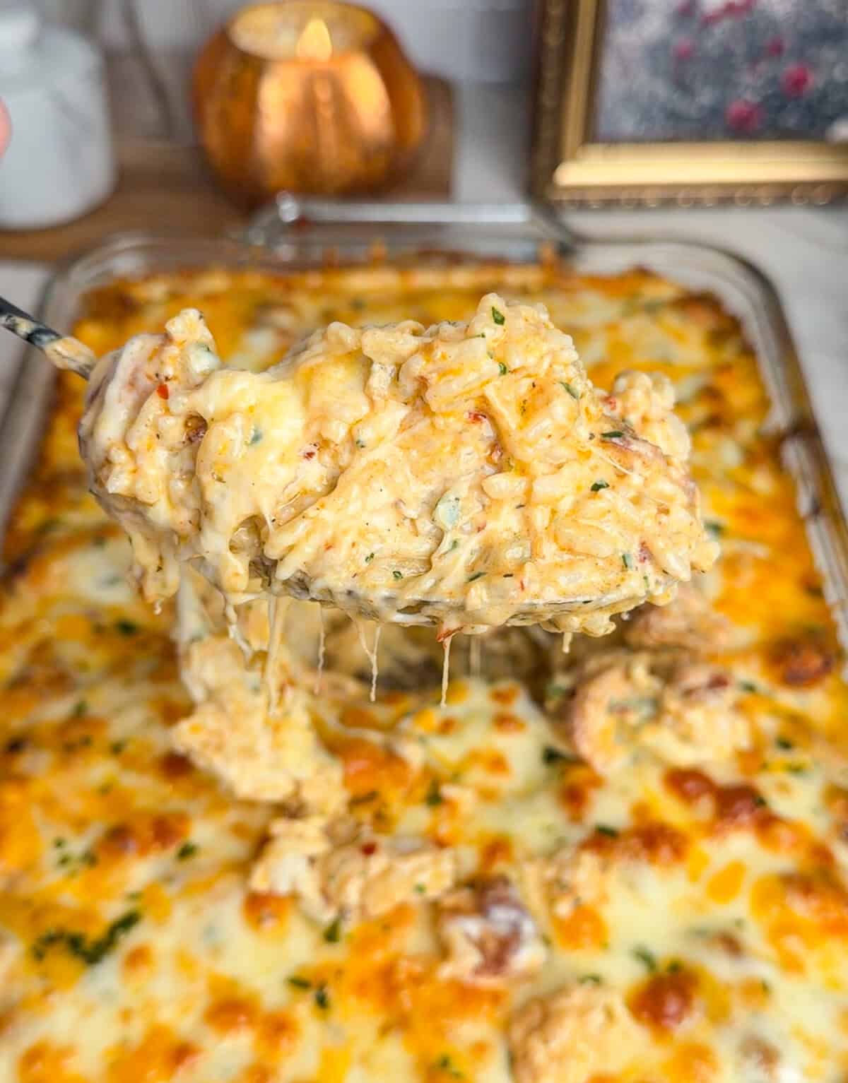 cheesy chicken and rice bake