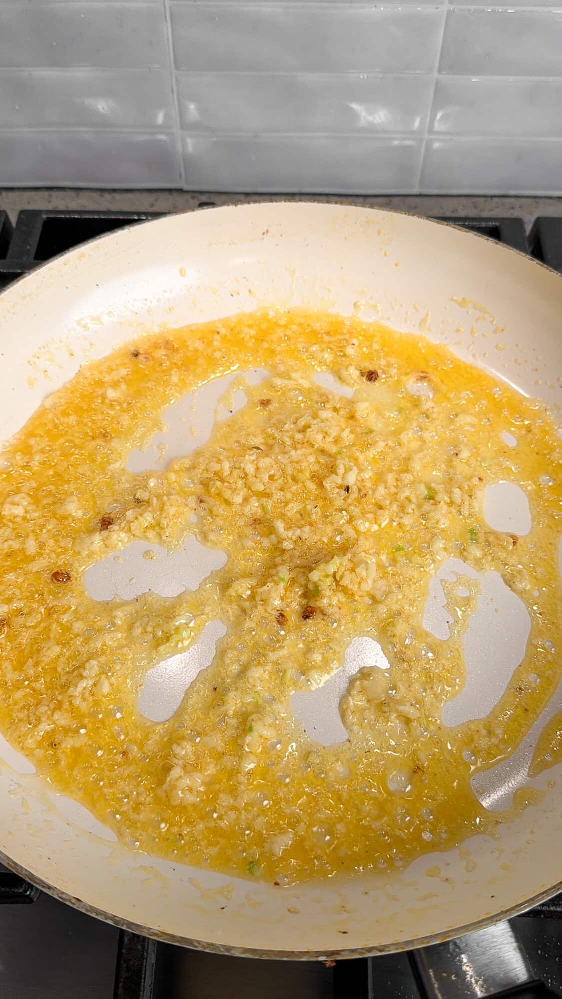 sautéing garlic in butter