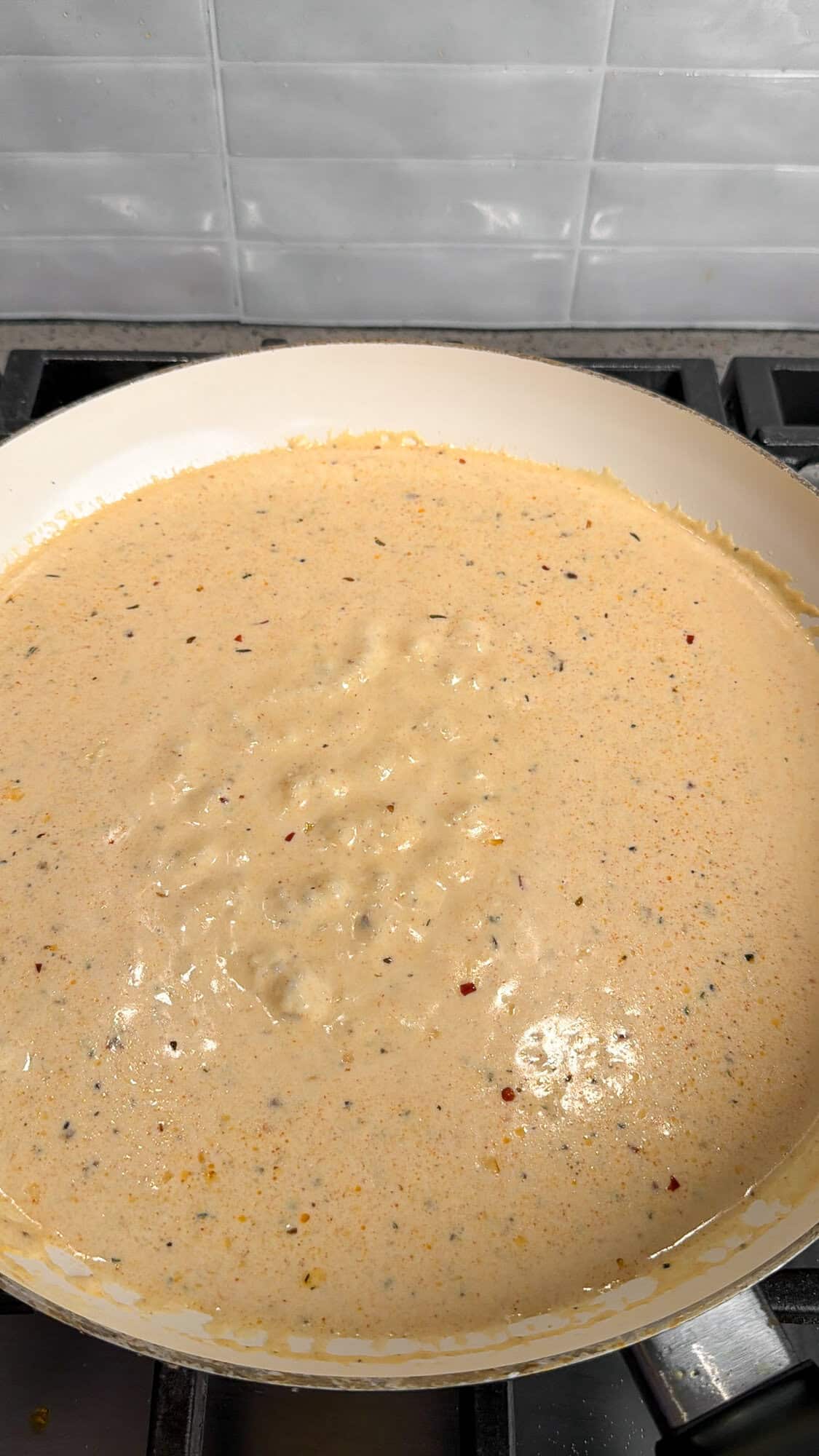 boiling garlic parmesan cream sauce