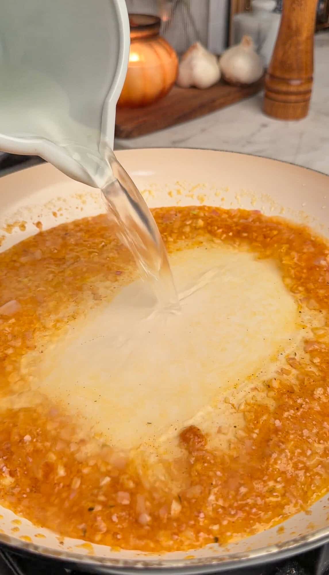 building the garlic butter sauce