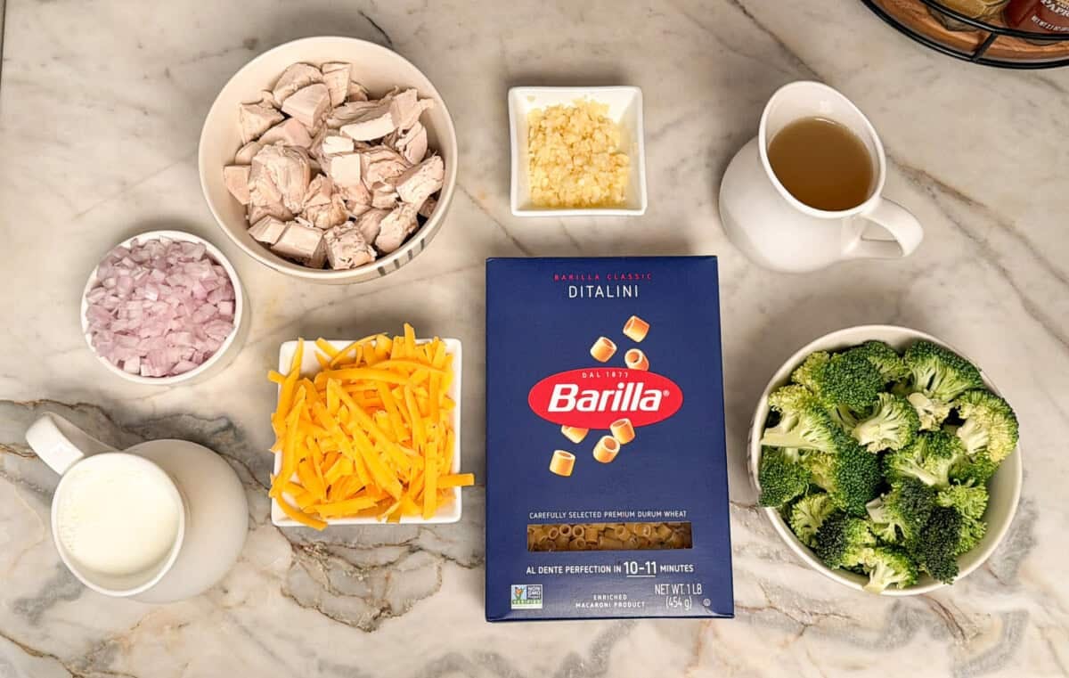 ingredients for broccoli cheddar soup