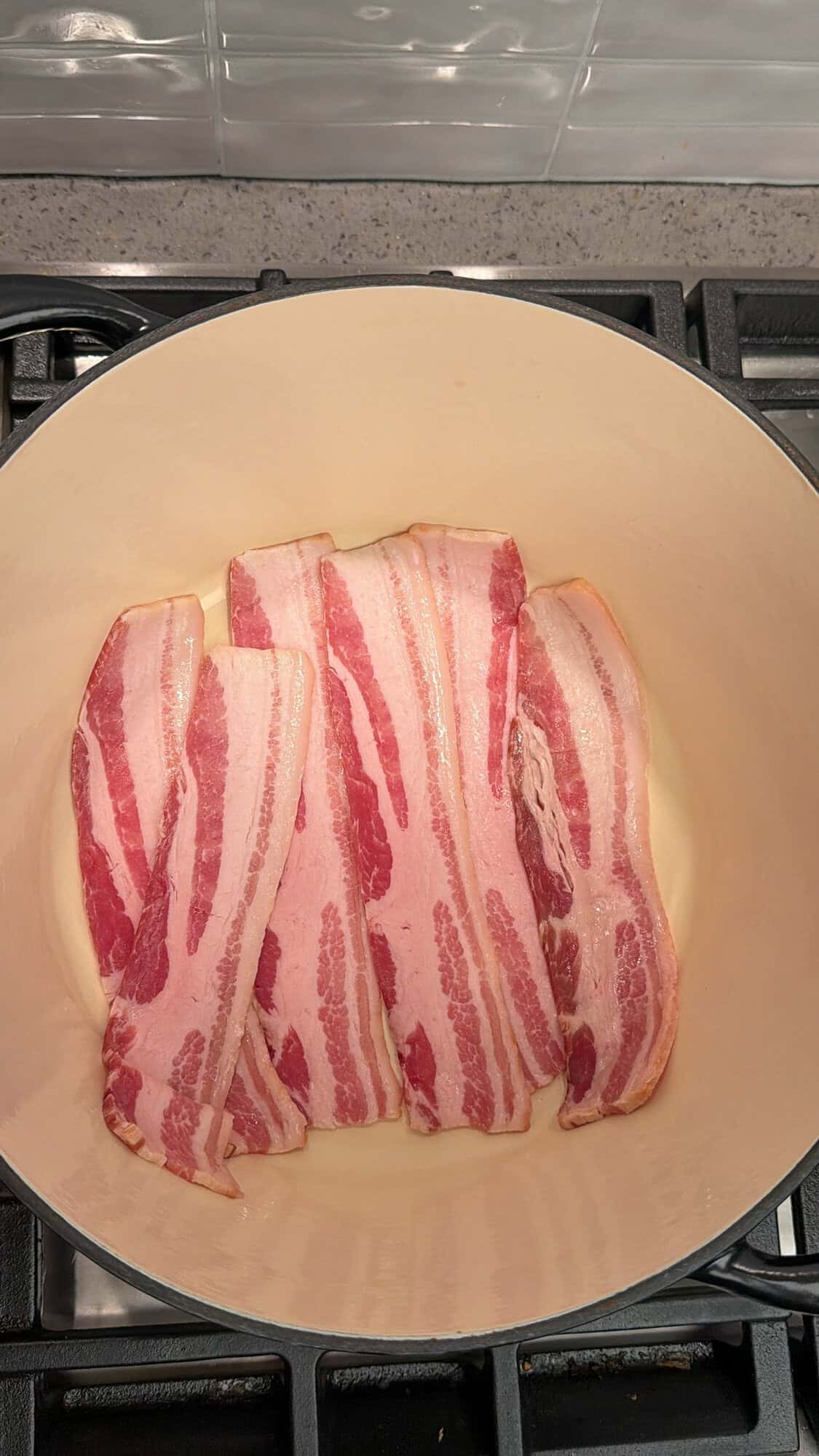 cooking bacon in a dutch oven