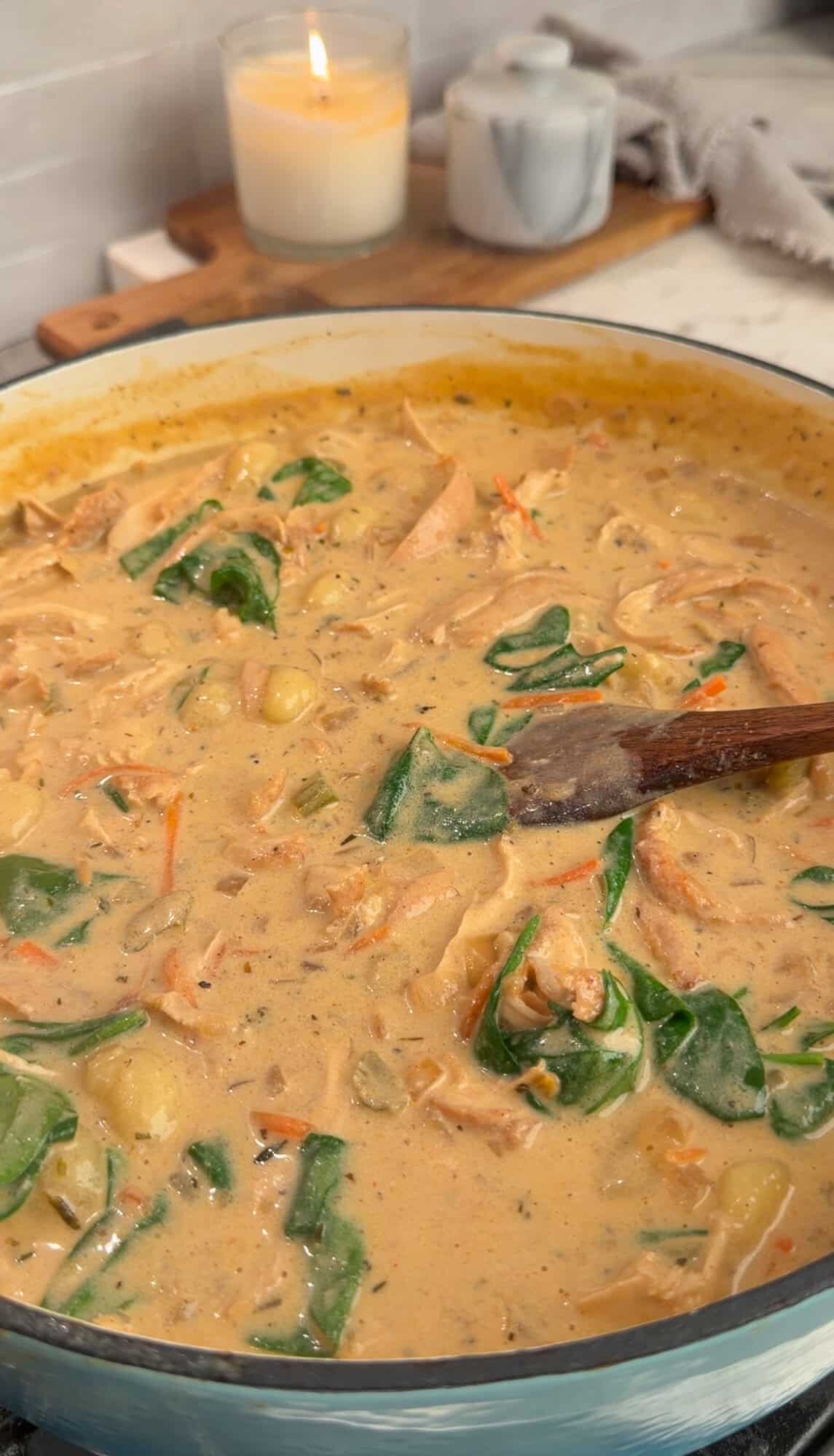 finished olive garden chicken gnocchi soup